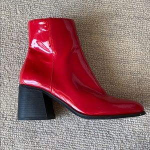 Leather red boots